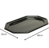 Case x 50 Sabert Large 460 x 300 x 80mm OCTAGONAL Black base & Clear  Lid Platters