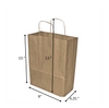 Brown Medium Twist Handle Kraft Paper Carrier Bag  230 x 110 x 250 mm see qty options