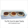 Cardboard 3/6 Jam Tart Window Boxes White 235 x 80 x 50mm includes inserts ( see qty options )