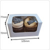 Small White Twin Cupcake Bakery Box with Window 125x 77 x 72mm ( see qty options )