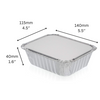 Foil containers and lids 5.5 x 4.5 x 1.6 inch (140 x 115 x 40 mm) Pack x 100