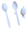 Individually Wrapped - Re-usable, Heavy Duty, Durable white folding  Dessert Spoons (see quantity options)