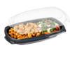 Pack x 5 HIGH QUALITY Small black base with clear Snap On  lid platters 245 x 185 x 60mm CLEARANCE