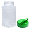 1,000ml Square PET Plastic Spice Jar Includes Green Dispenser Flapper Cap (see qty options)