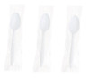 Individually Wrapped Dessert Spoons- Re-usable, Heavy Duty, Durable white  (see quantity options)