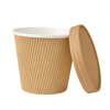 Kraft 16oz Insulated Ripple  Container & Cardboard Lid (see options)