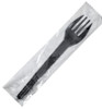 50 Individually Wrapped Re-usable black H.Duty  6" Fork/Spork