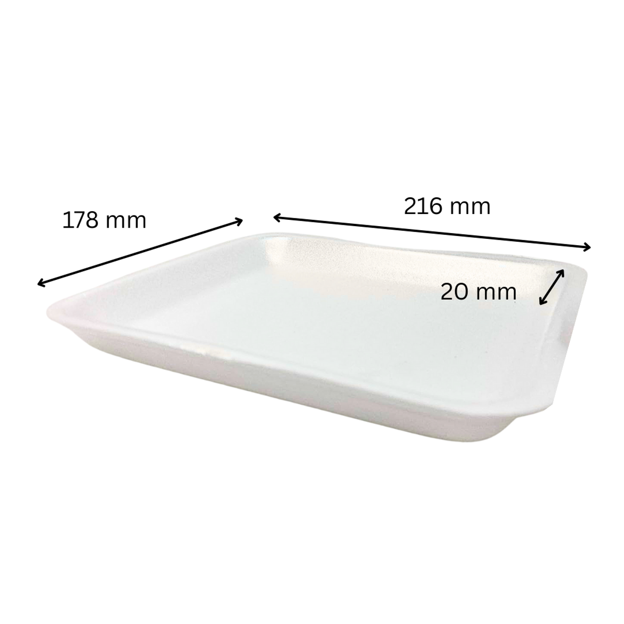 Pack x 500 D14 white eps  trays (216 x 178 x 20mm)