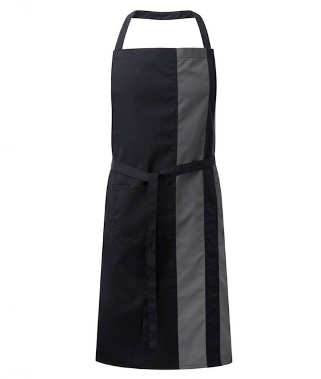 Contrast bib apron with pocket