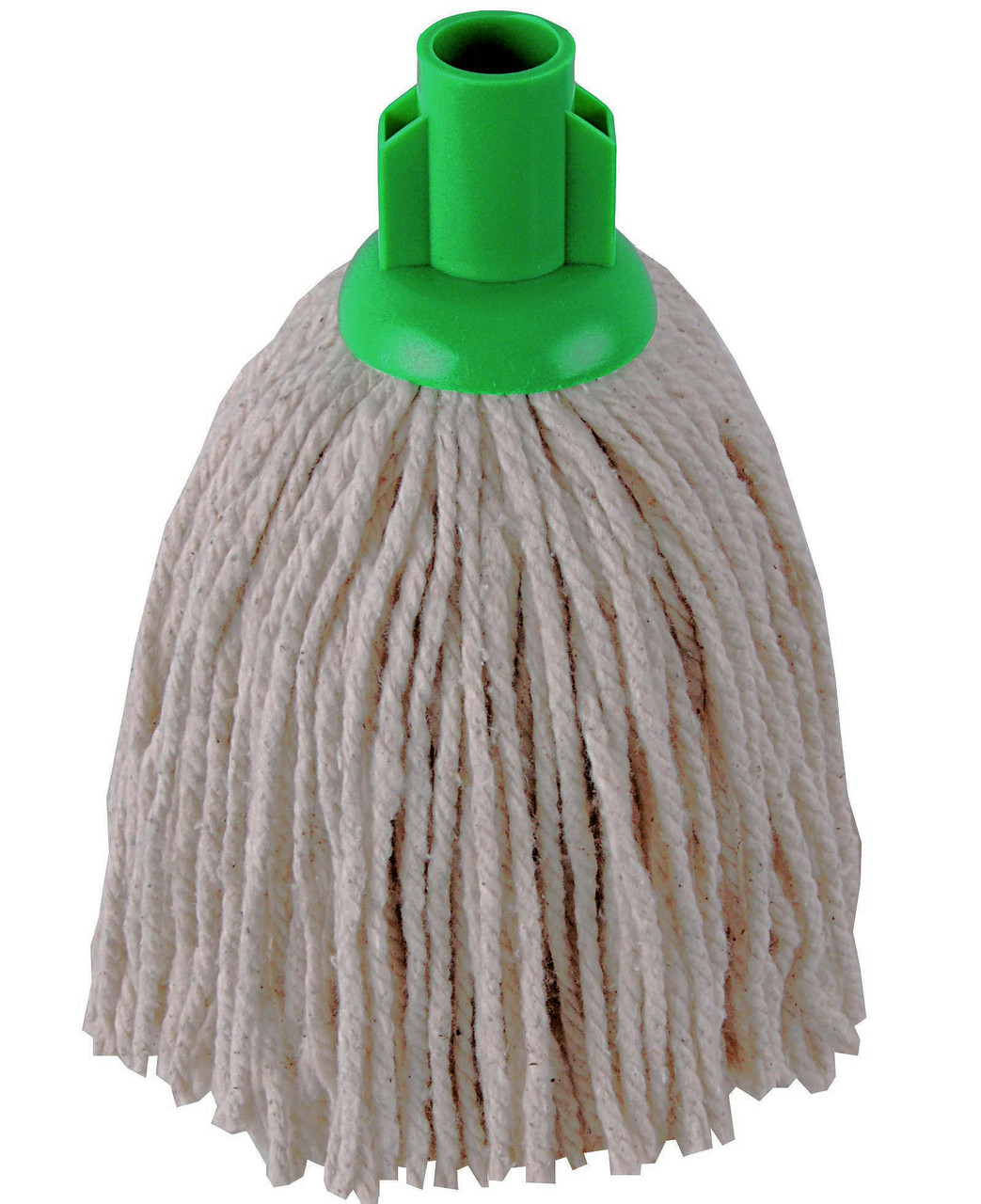 Wool mop head 14py Green plastic universal fitting