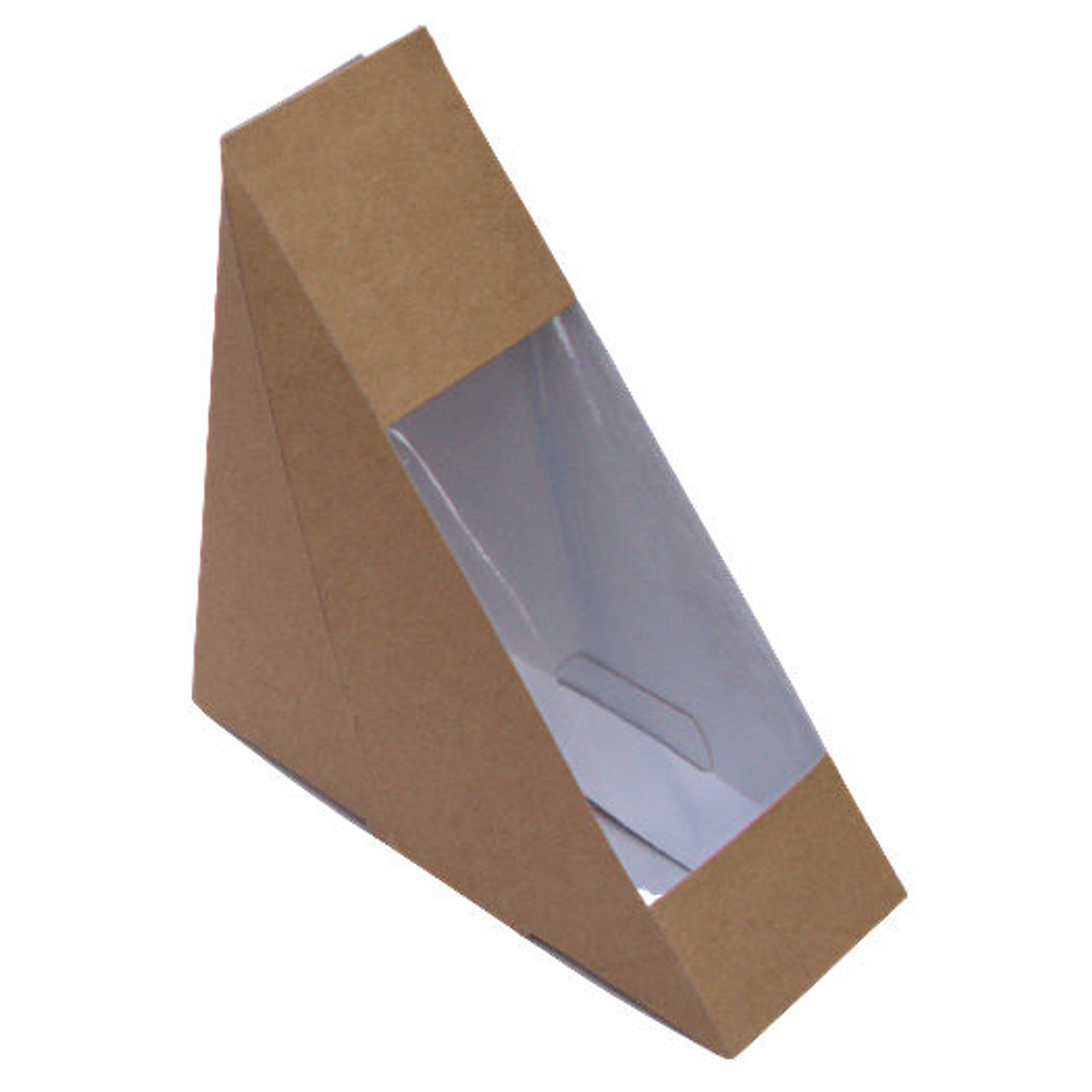 Pack x 50 Kraft Cardboard Standard Plain Brown  Sandwich wedges 65mm