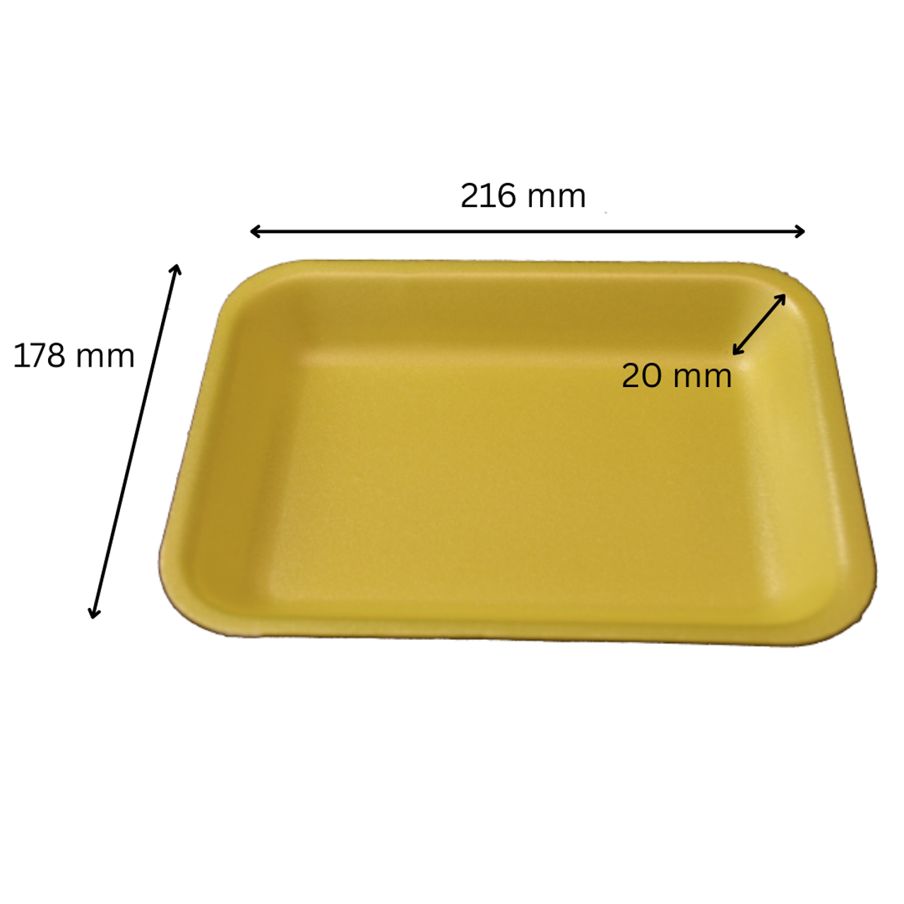 Pack x 500 D14 Yellow Trays (216 x 178 x 20mm)