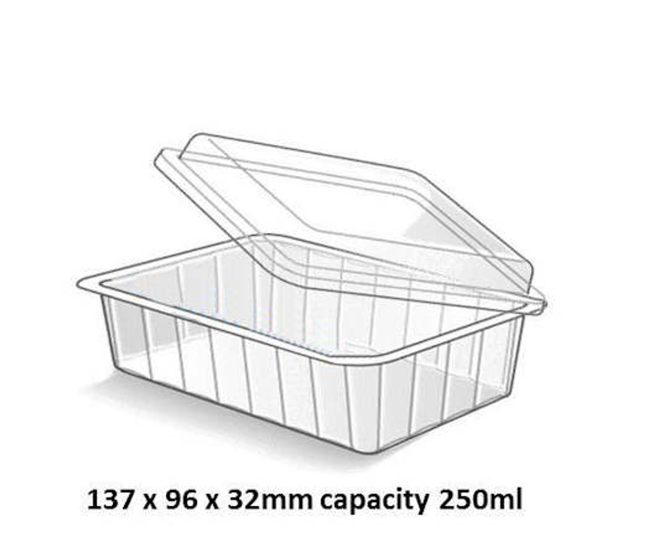 250ml clear microwavable container and lids