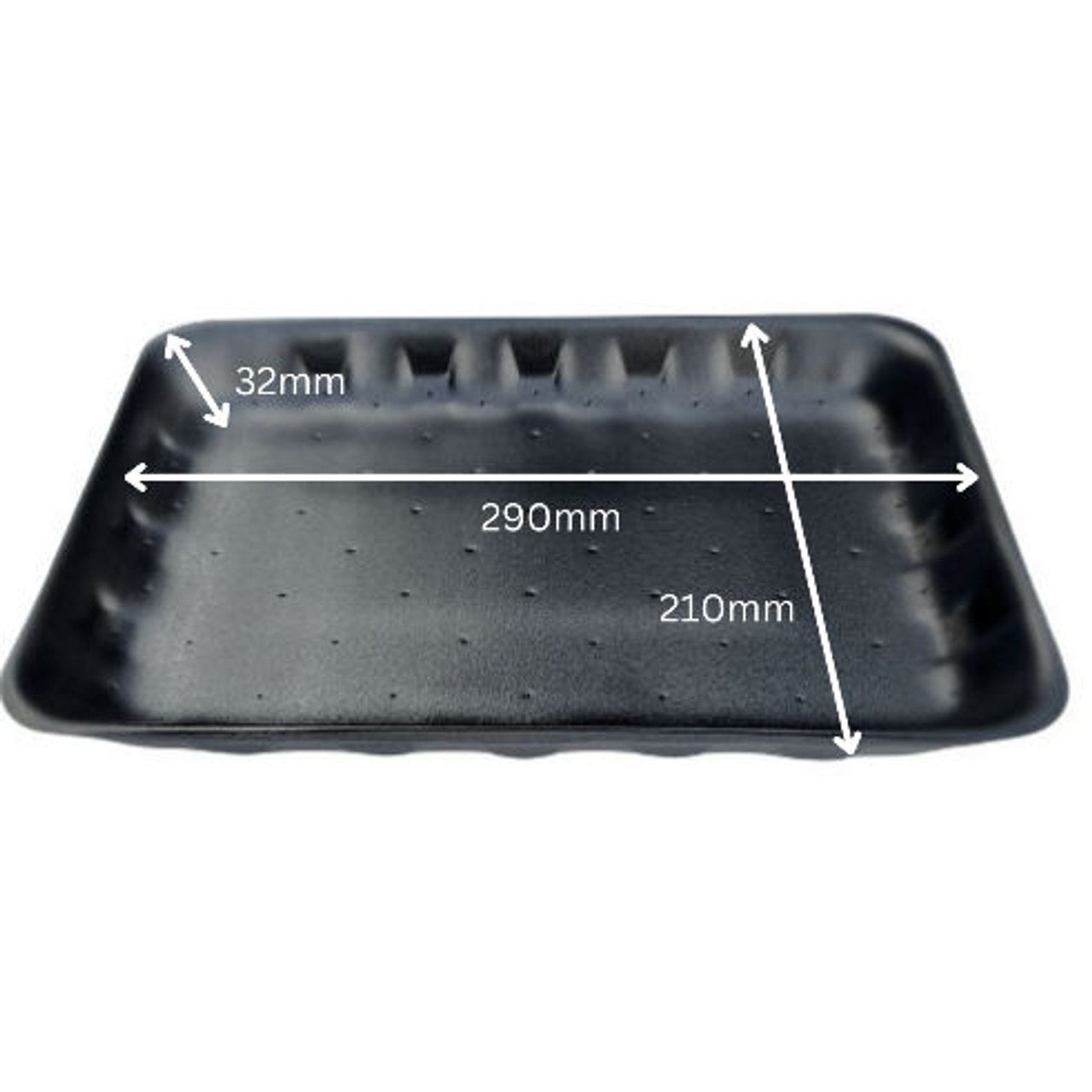 Pack x 250 - J3 S1132 Black trays ( 290 x 210 x 32mm ) with built in Soaker Pads