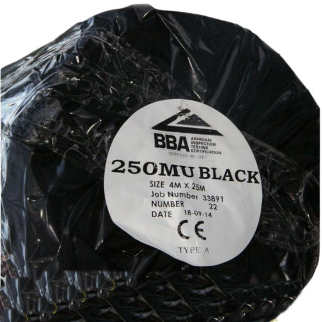 Builders Roll BLACK 4mtr x 25mtr Multi folded to 1 mtr BBA Approved