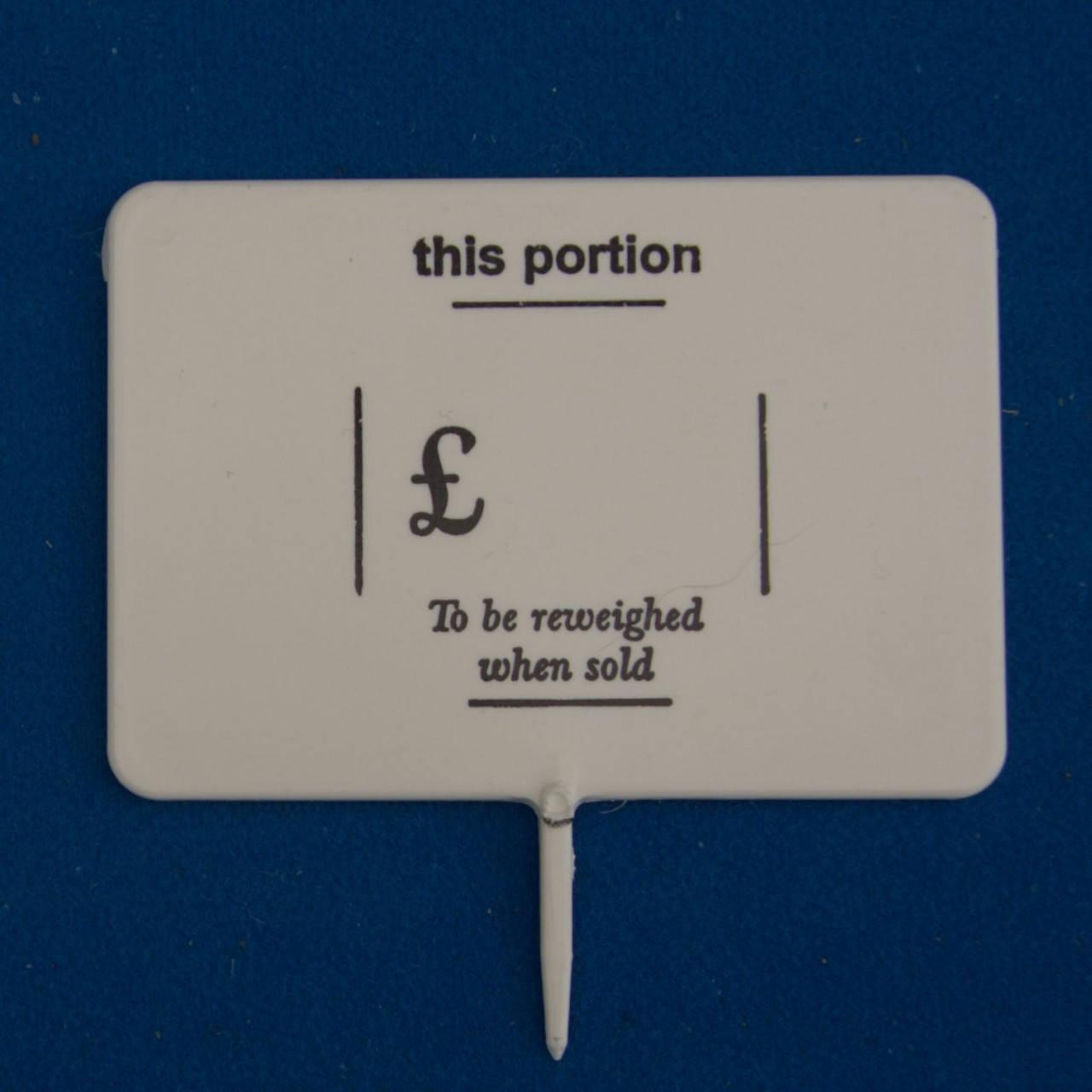 Ticket Pin Rectangular White 85mm x 60mm THIS PORTION