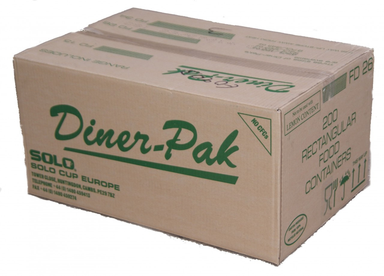 Case x 200 Dart 26oz ( 740ml ) Diner Pak 189 x 140 x 50mm Container Bases