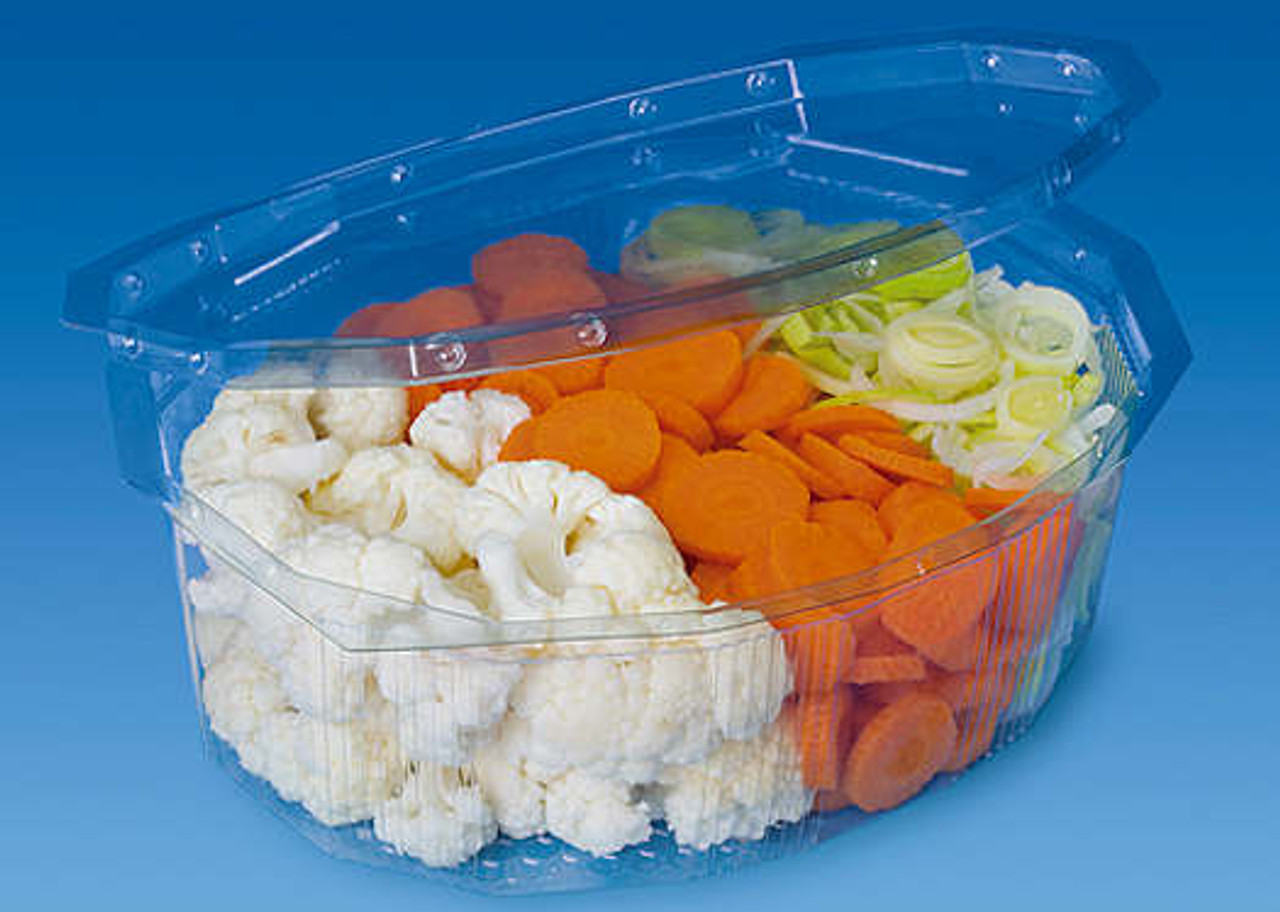 Pack x 50 750ml Hinged Lid salad Container ( 175 x 140 x 60mm )