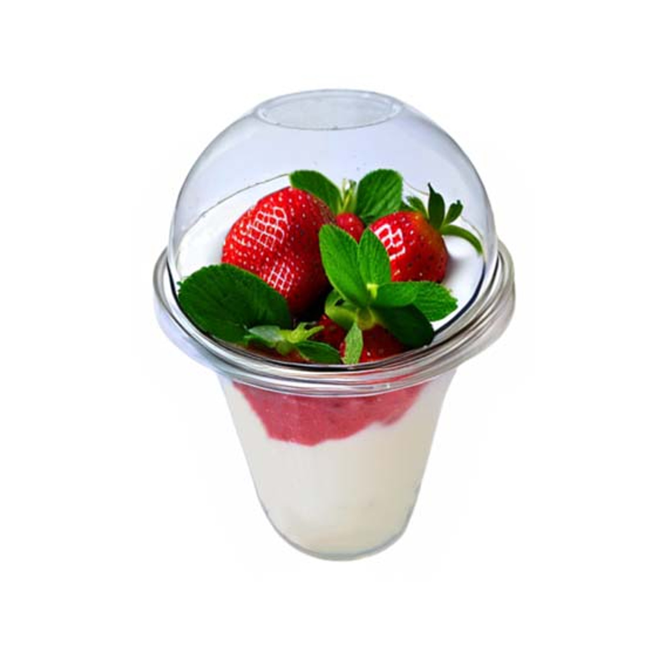 Pack x 50 clear dessert cup with dome lid ( choose capacity 8,9 or 12oz )