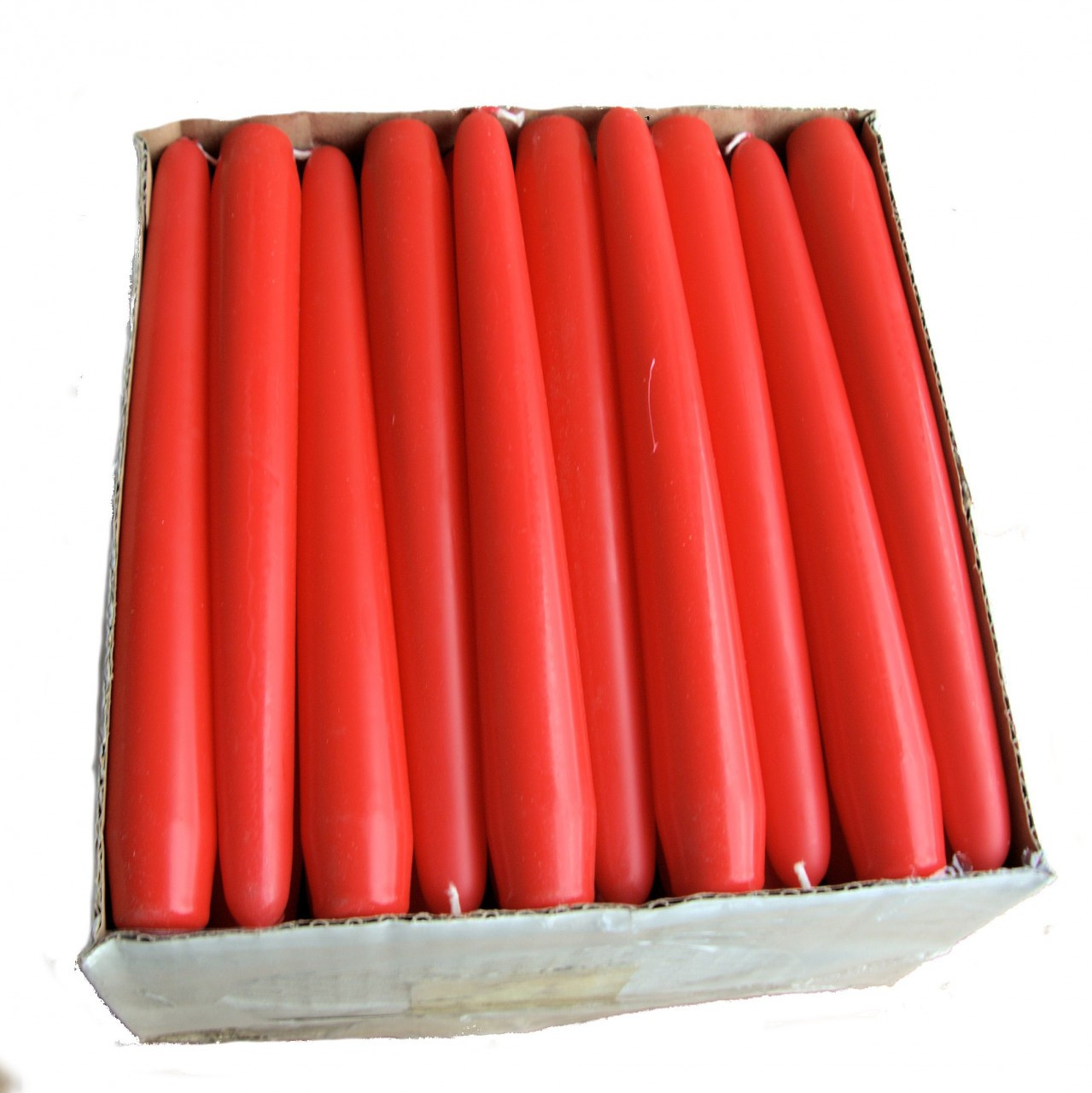 Pack x 10 Deeko 8" Red Tapered Premium Quality Candles