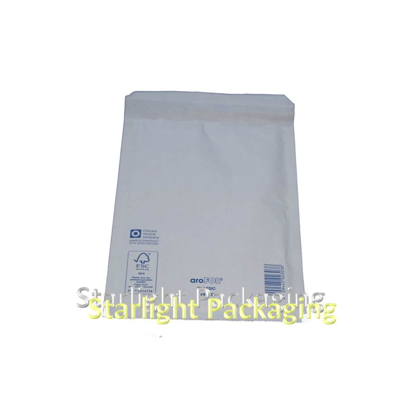 Case of 100 - Size 4 180 x 265mm ( 7" x 10.5" ) White Kraft Postal bags