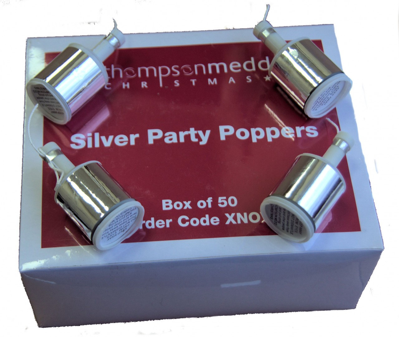 Case x 50 Quality SILVER Party Poppers