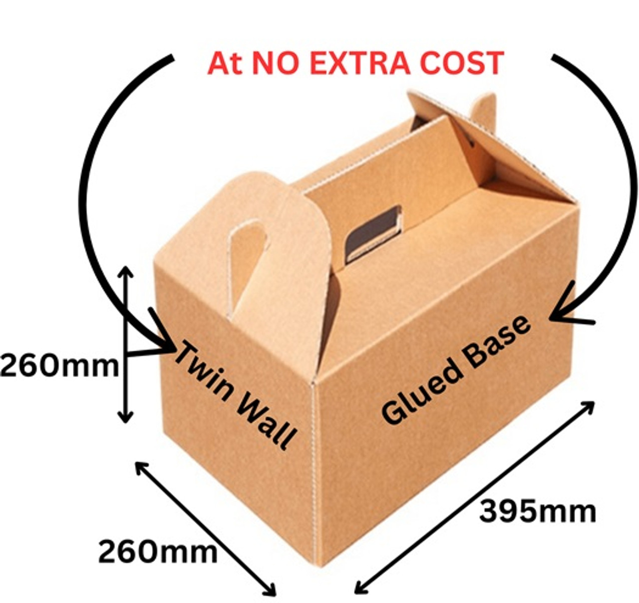 Pack of 100- Large Heavy Duty Turkey Boxes (395 x 260 x 260mm )