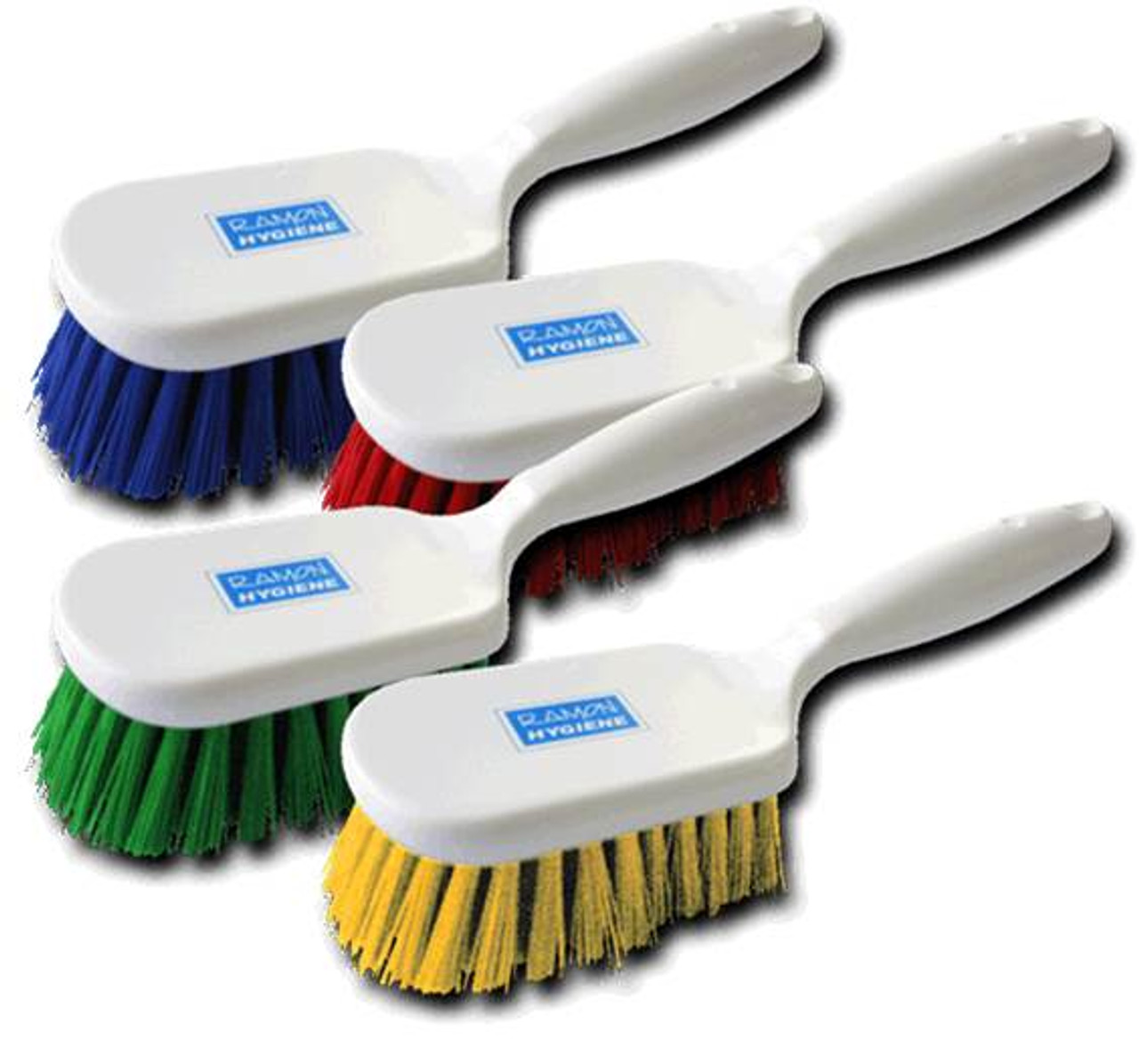 Pack x 6 Churn brush plastic Heavy Duty with Red  bristles