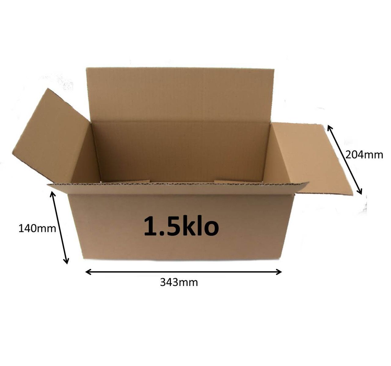Pack of 25 1.5klo Cardboard box  343 x 204 x 140mm 