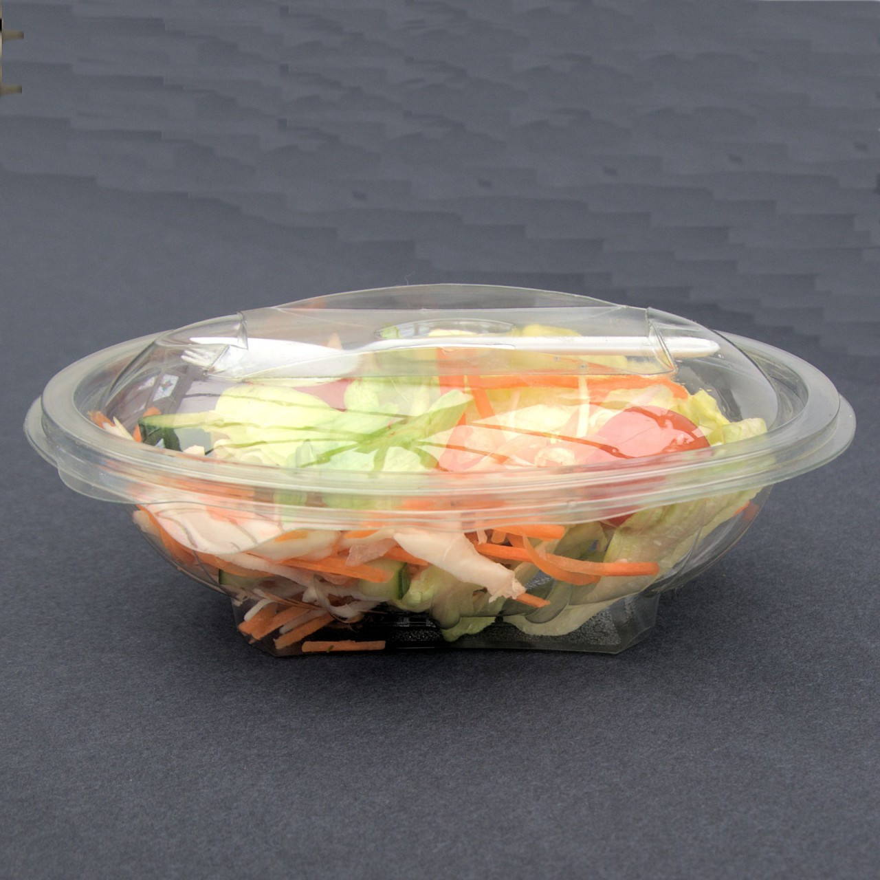 370ml Oval Hinged Lid salad Container with spork (see qty options )