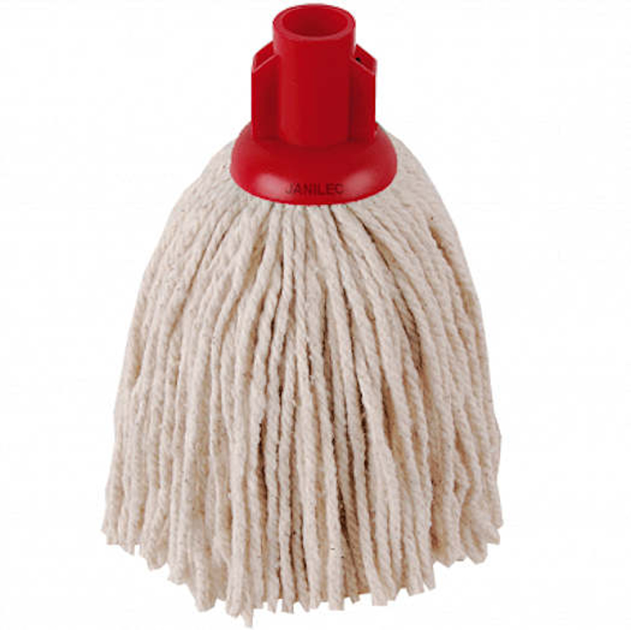 Wool mop head 14py Red plastic universal fitting