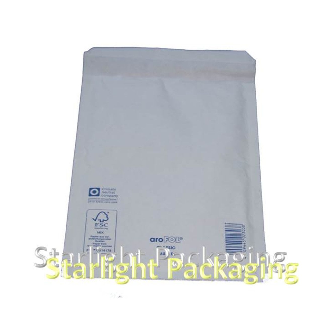 Case of 100 - Size 6 220 x 340mm ( 8.5" x 13.5" ) White Kraft Postal bags
