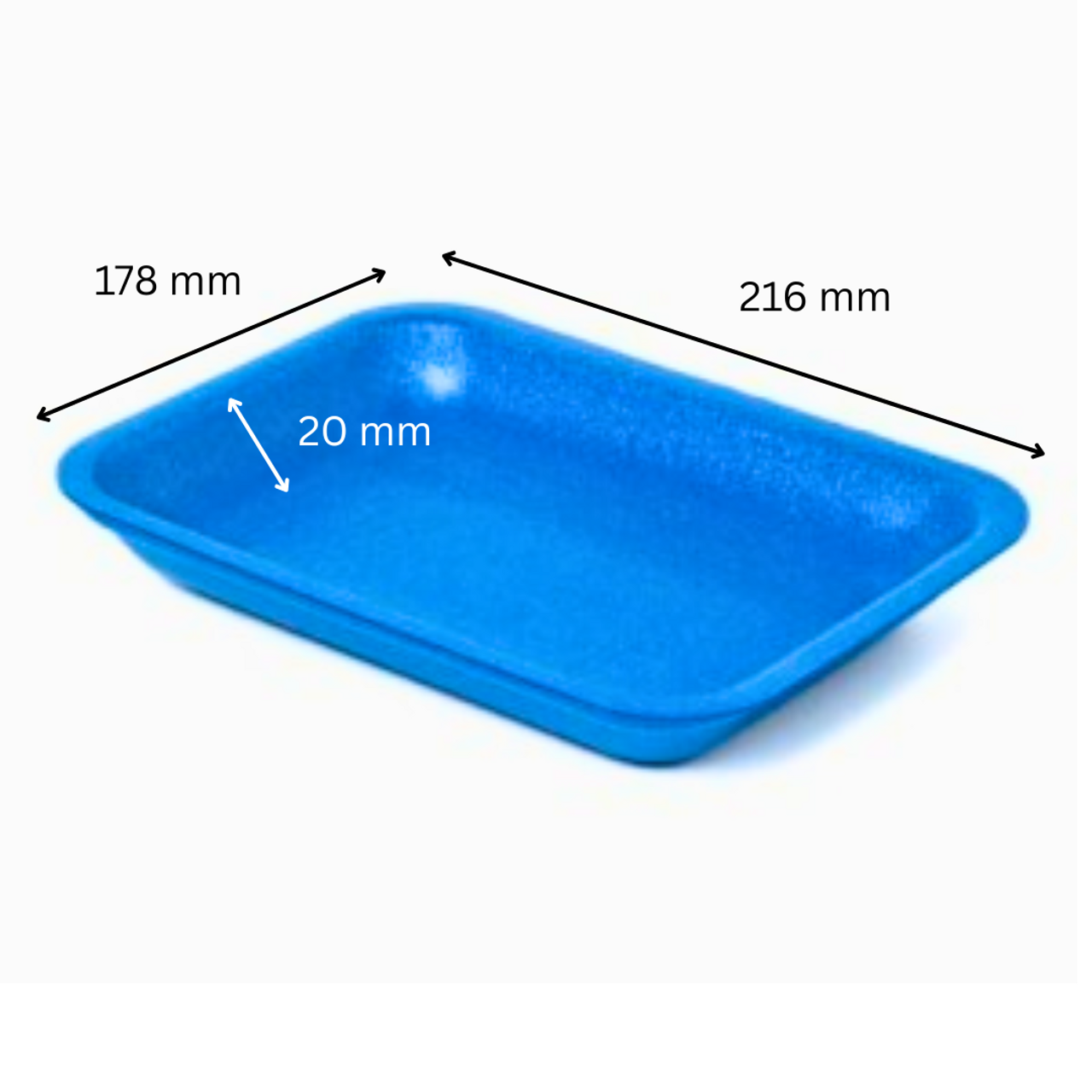 250 -D14 Blue eps Trays (216 x 178 x 20mm)
