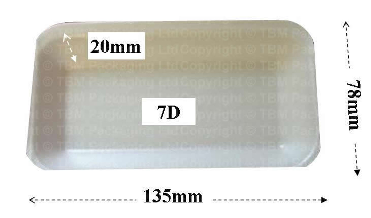 1,000 - D7 White eps trays ( 185 x 105 x 20mm )