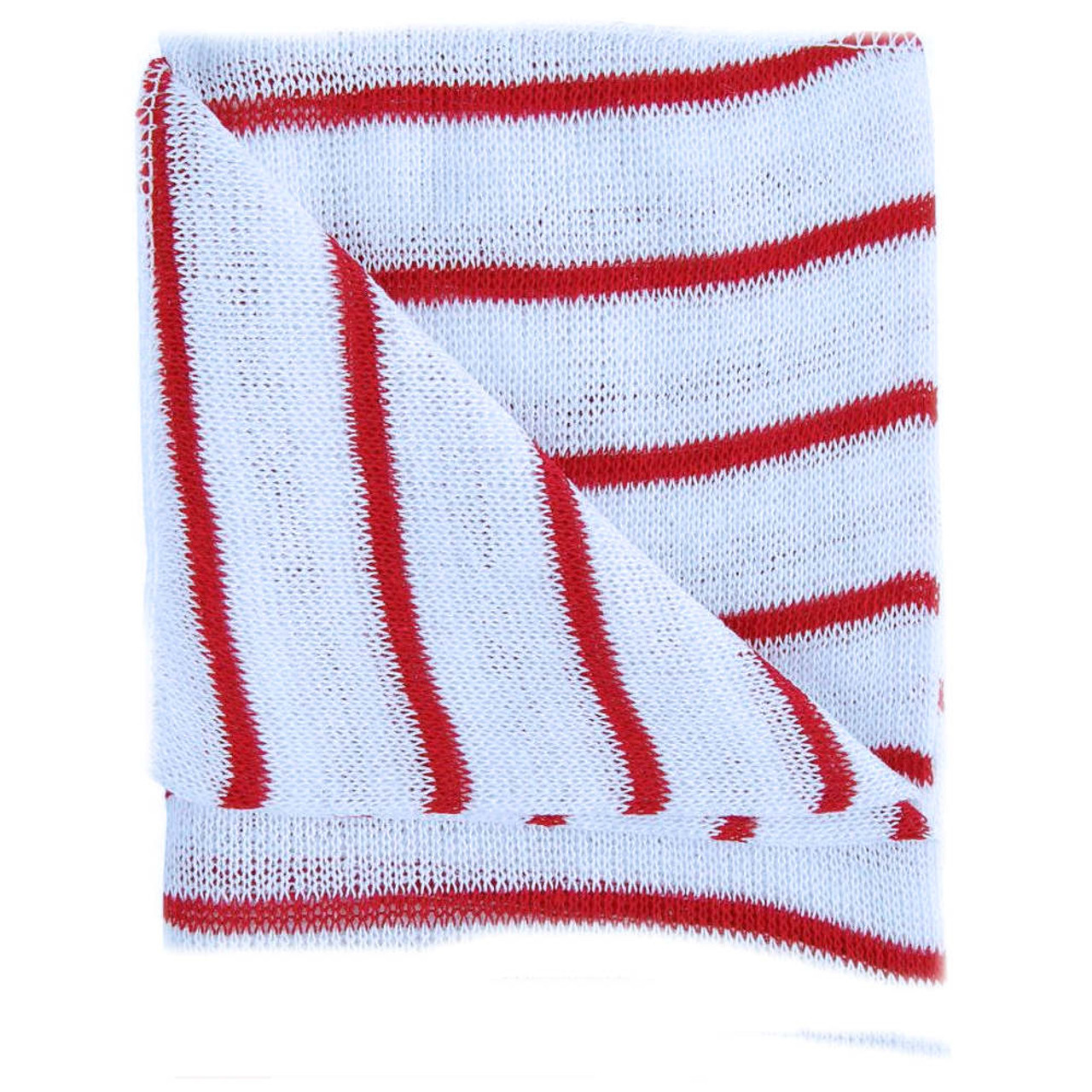  Pack of 10 Red & white colour coded stockingnette cleaning dish cloths