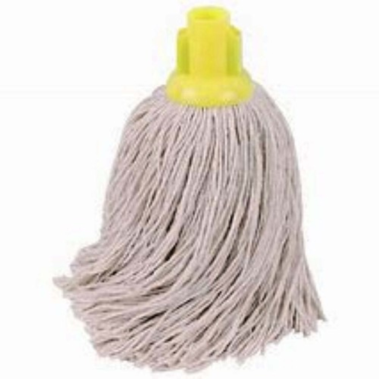 Wool mop head 14py Yellow plastic universal fitting