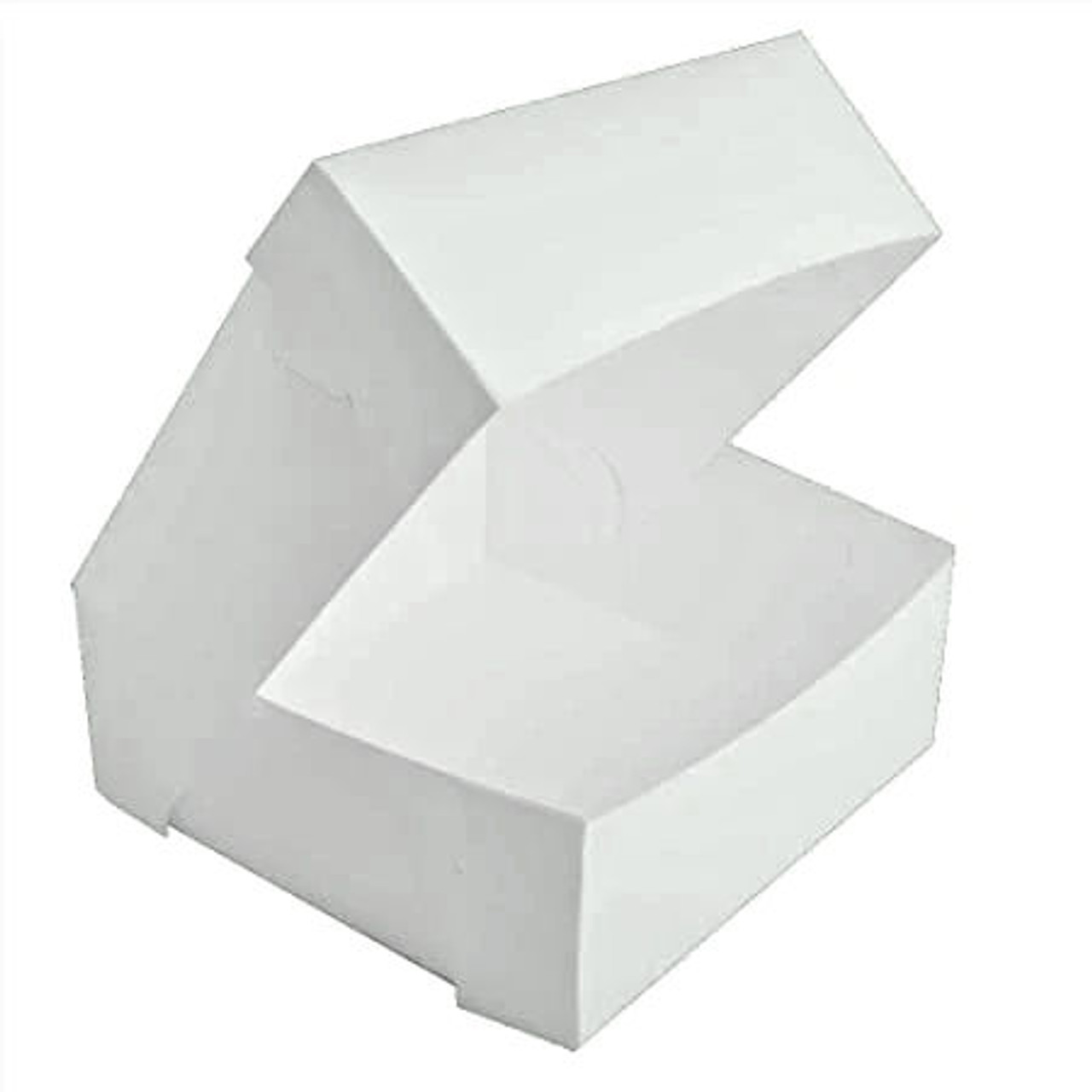 Pack x 25 12"x12"x 5" (300 x 300 x 125mm ) White 1 Piece Cake boxes