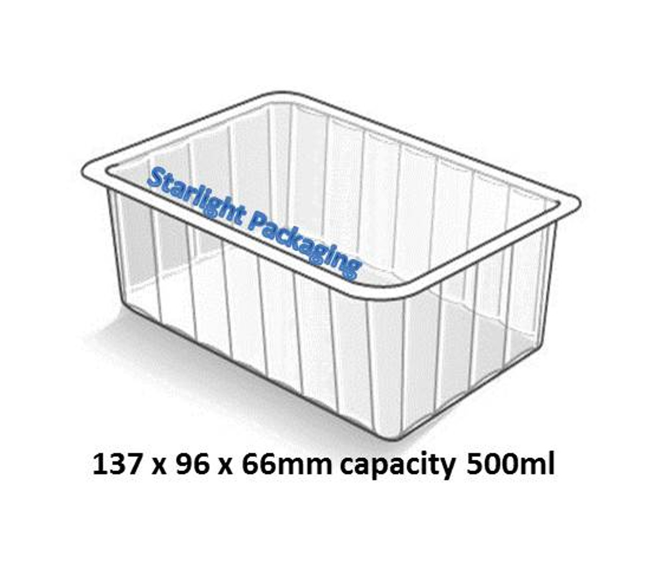 Pack x 100 500ml clear microwavable containers Only