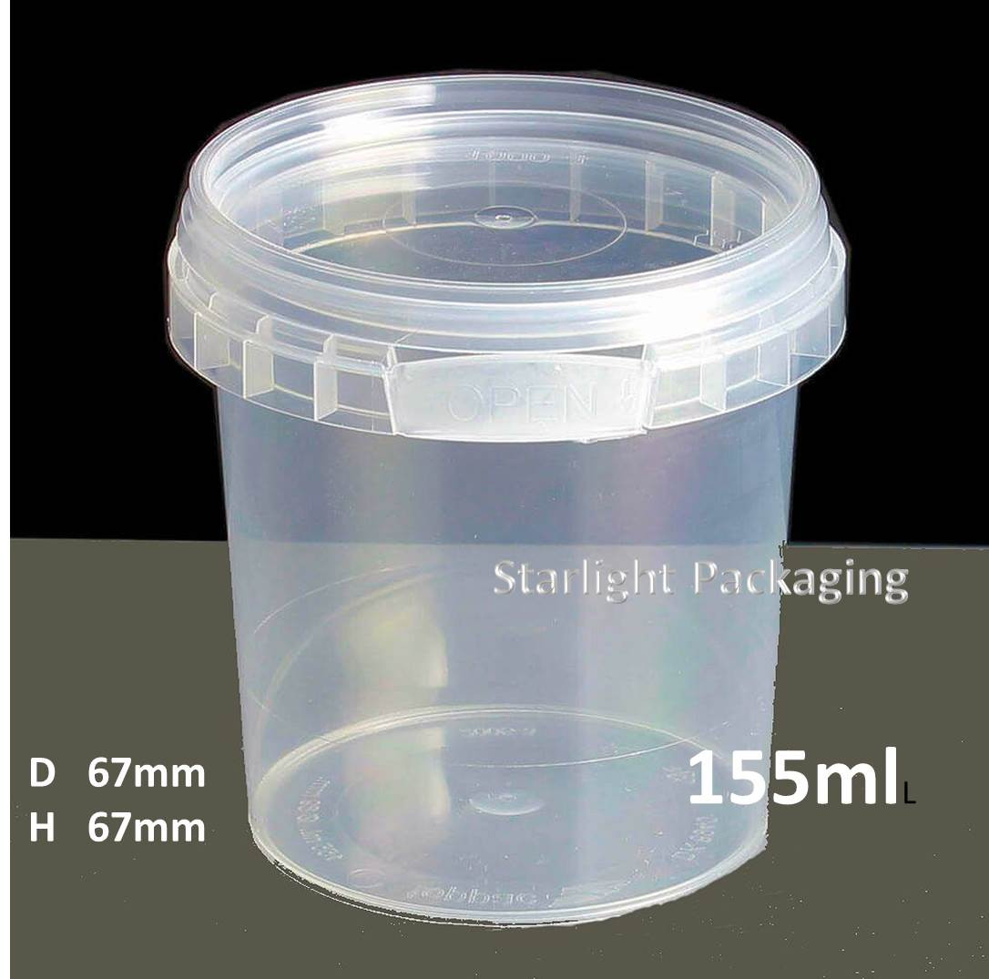 155ml Tamper Evident Tubs and Lids StarLight Packaging