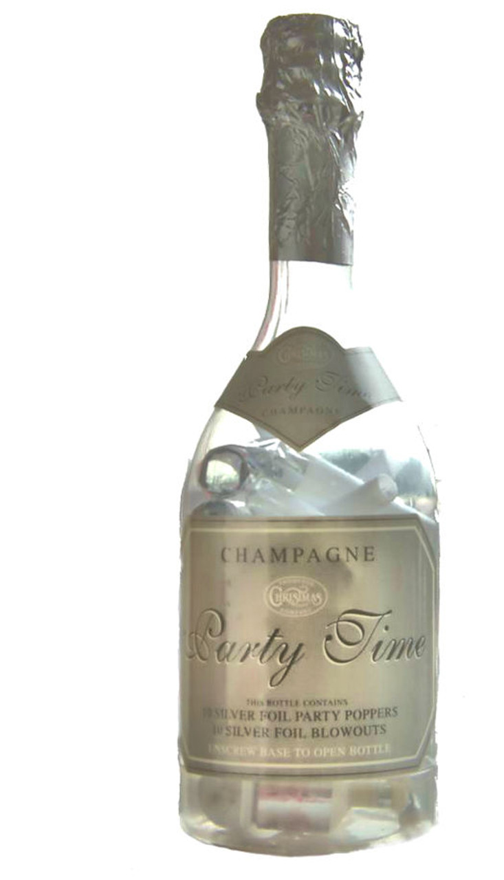 Pack of 2 - Plastic Champagne Party Time Bottles ( inside 10 of ea party poppers & blowouts )