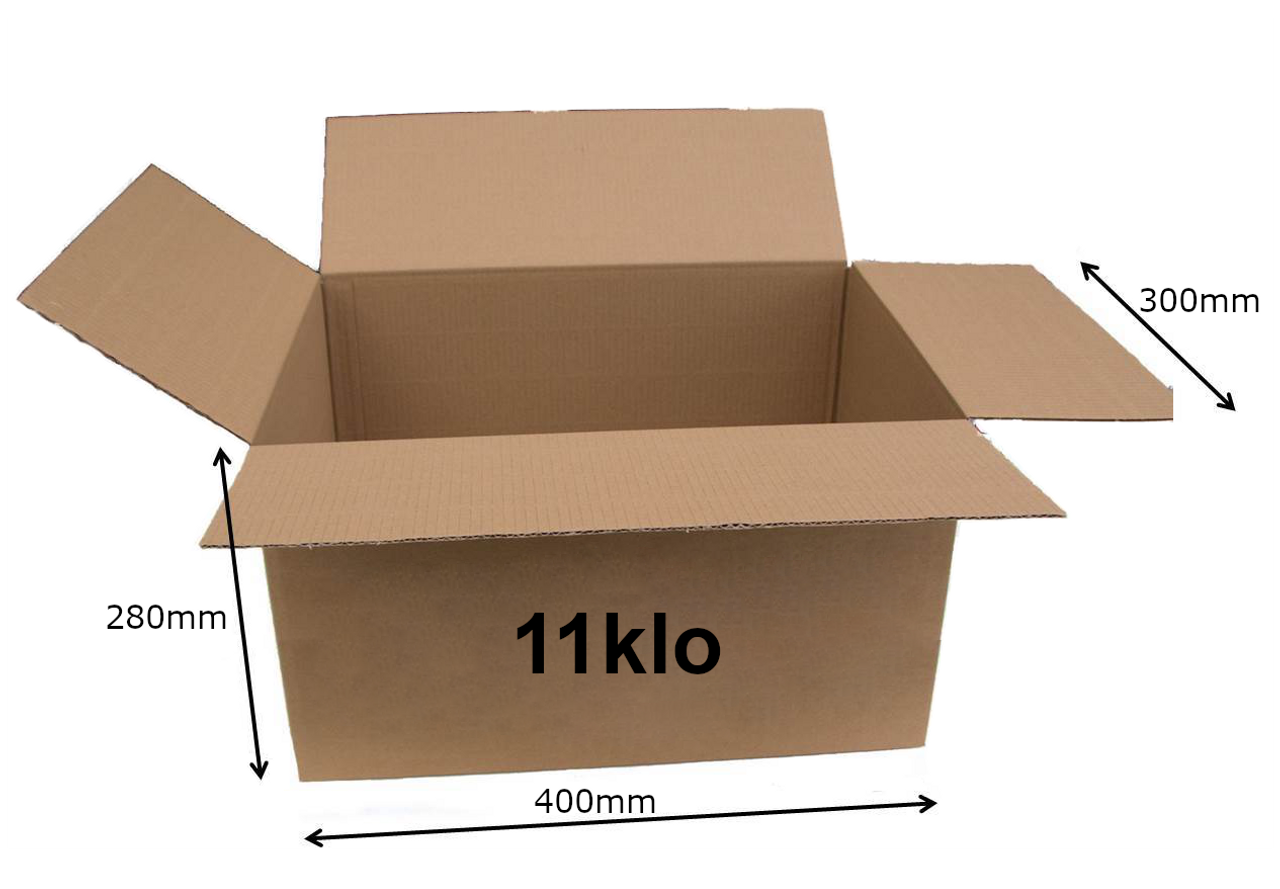 Pack x 100 11klo Cardboard box 400 x 300 x 280mm 