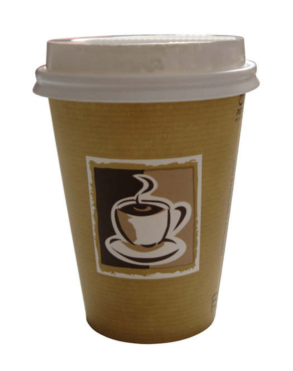 12oz /34cl Caffe Premium Hot Paper Cup with sip thro Lid