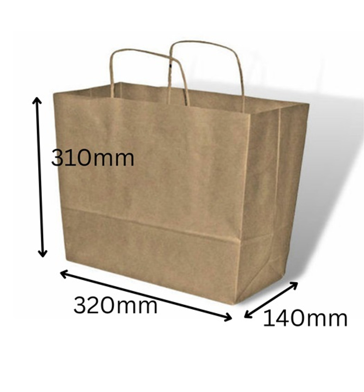 Kraft Paper Takeaway Carrier Bag Wide Twist Handle- see qty options )