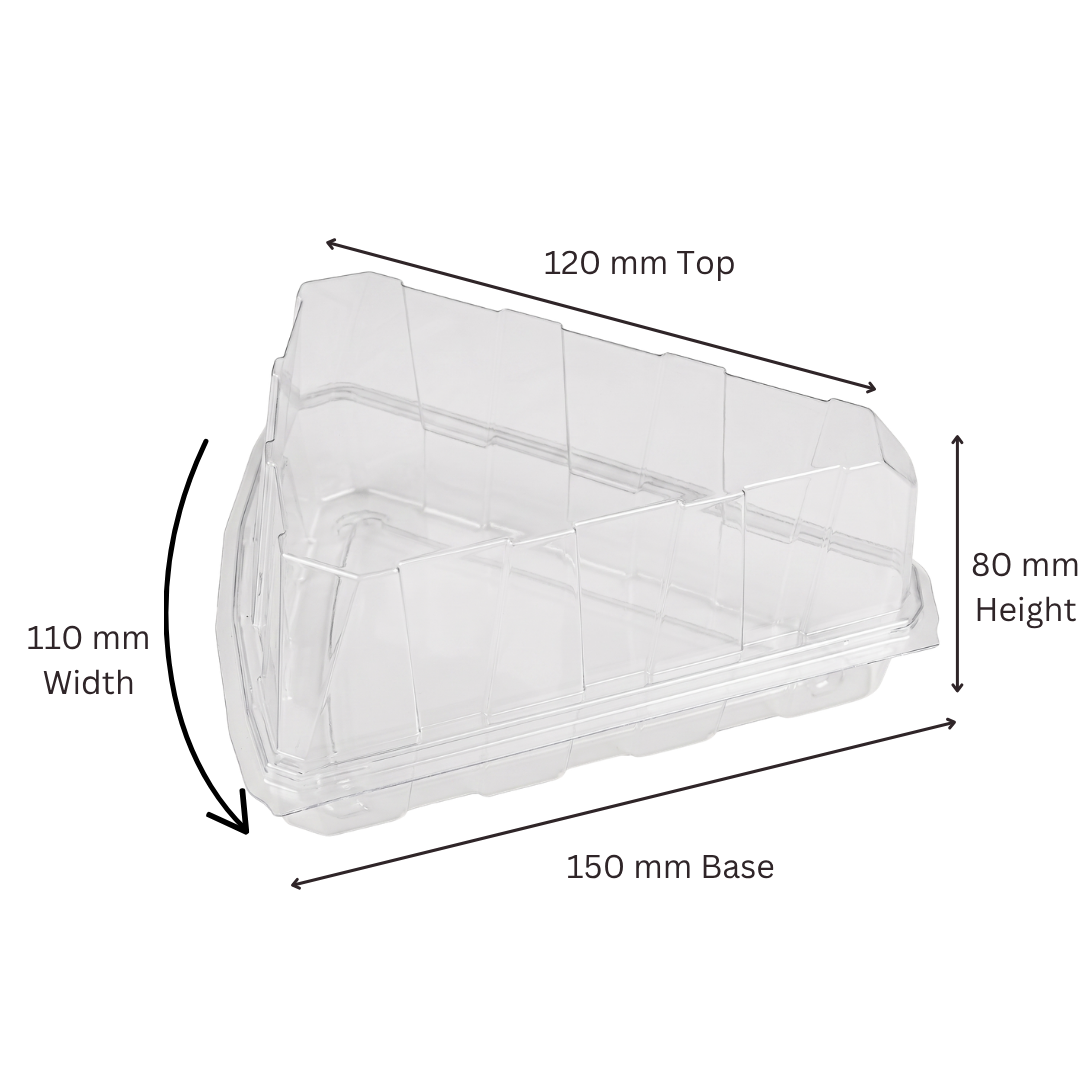 Deep Cake Slice 1/8 Hinged Container Depth 80mm