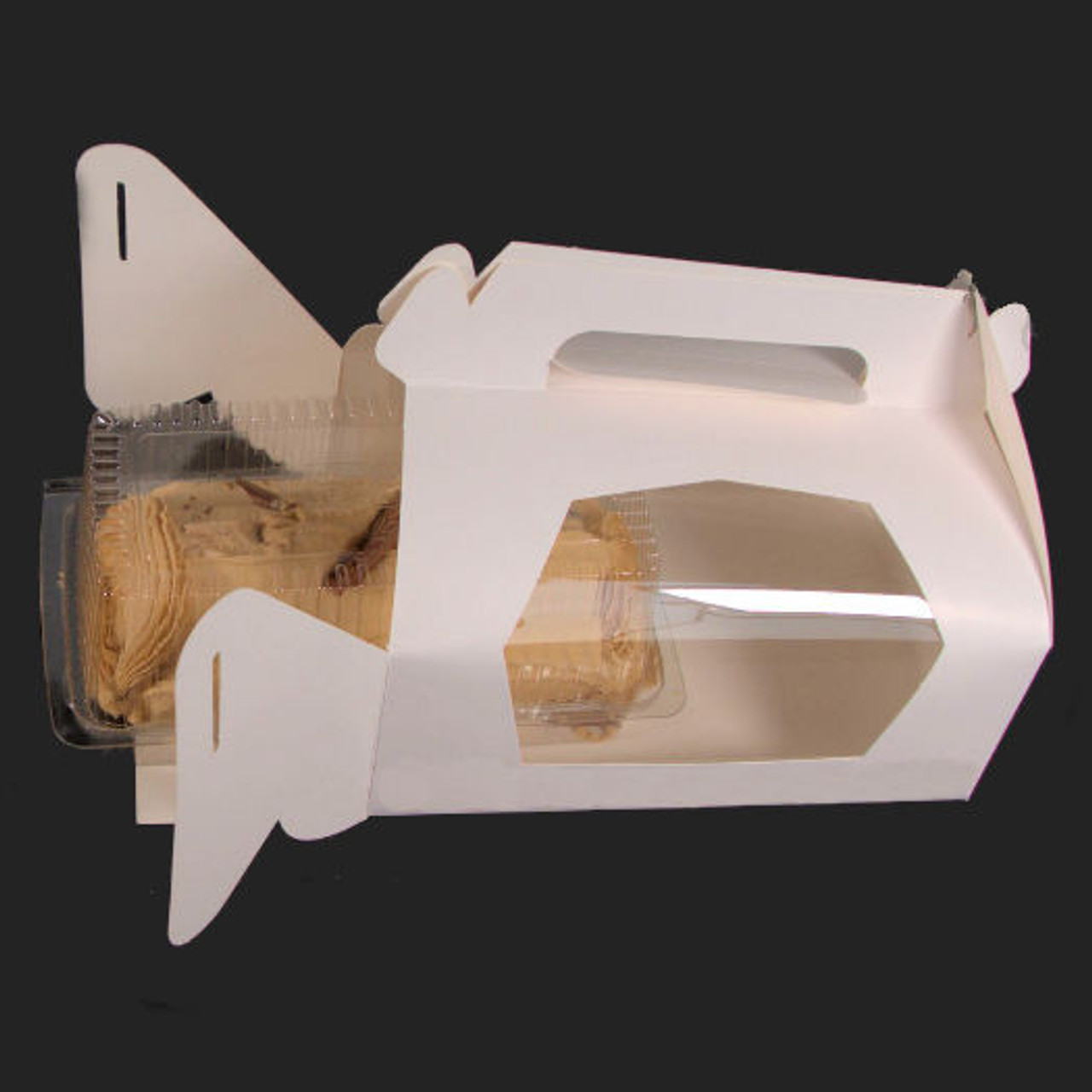  Pack x 10 4 cupcake Cardboard White Cake box with window
