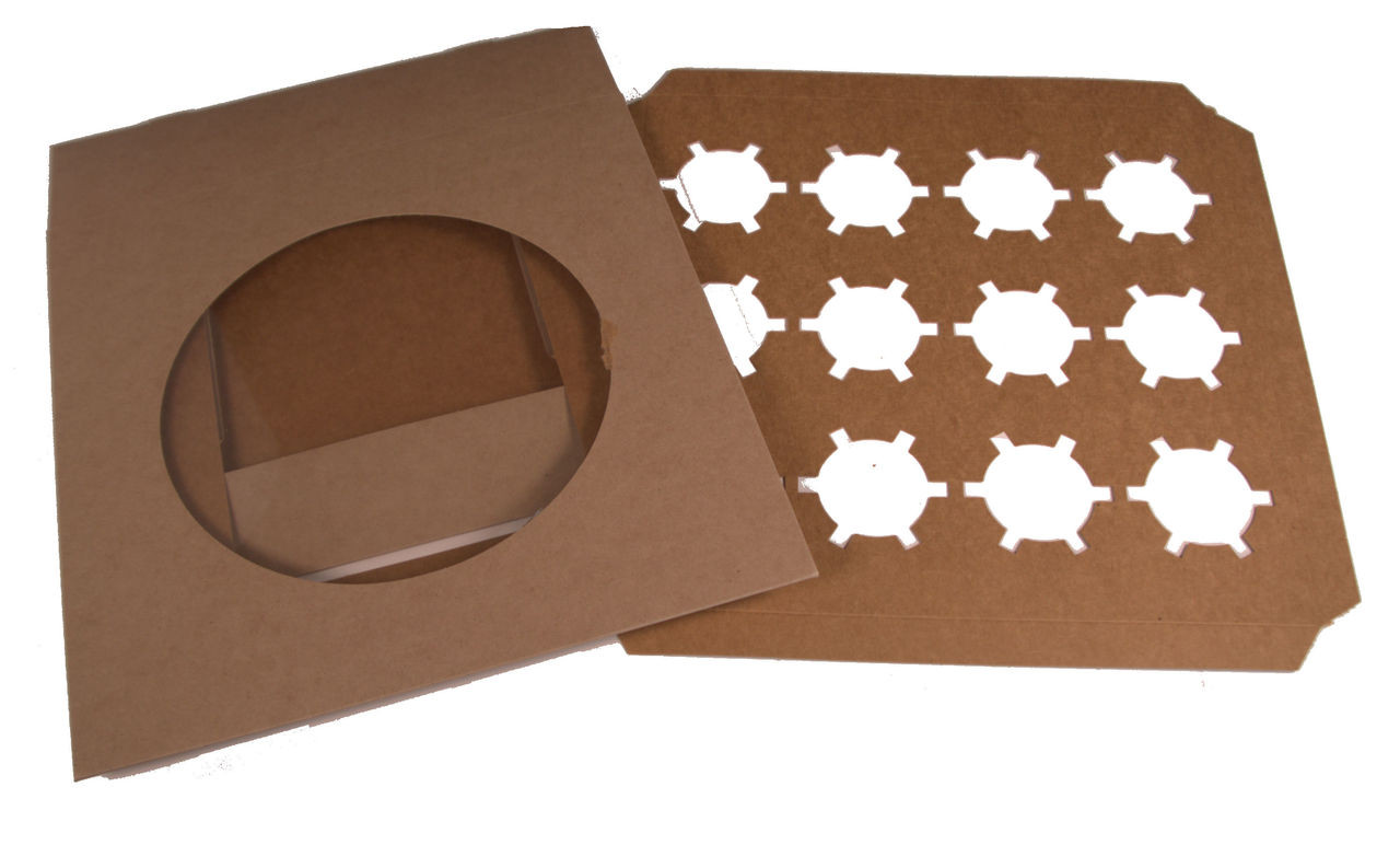 Pack x 50 Cardboard 12 Cupcake box Kraft with window 300 x 300 x 75mm