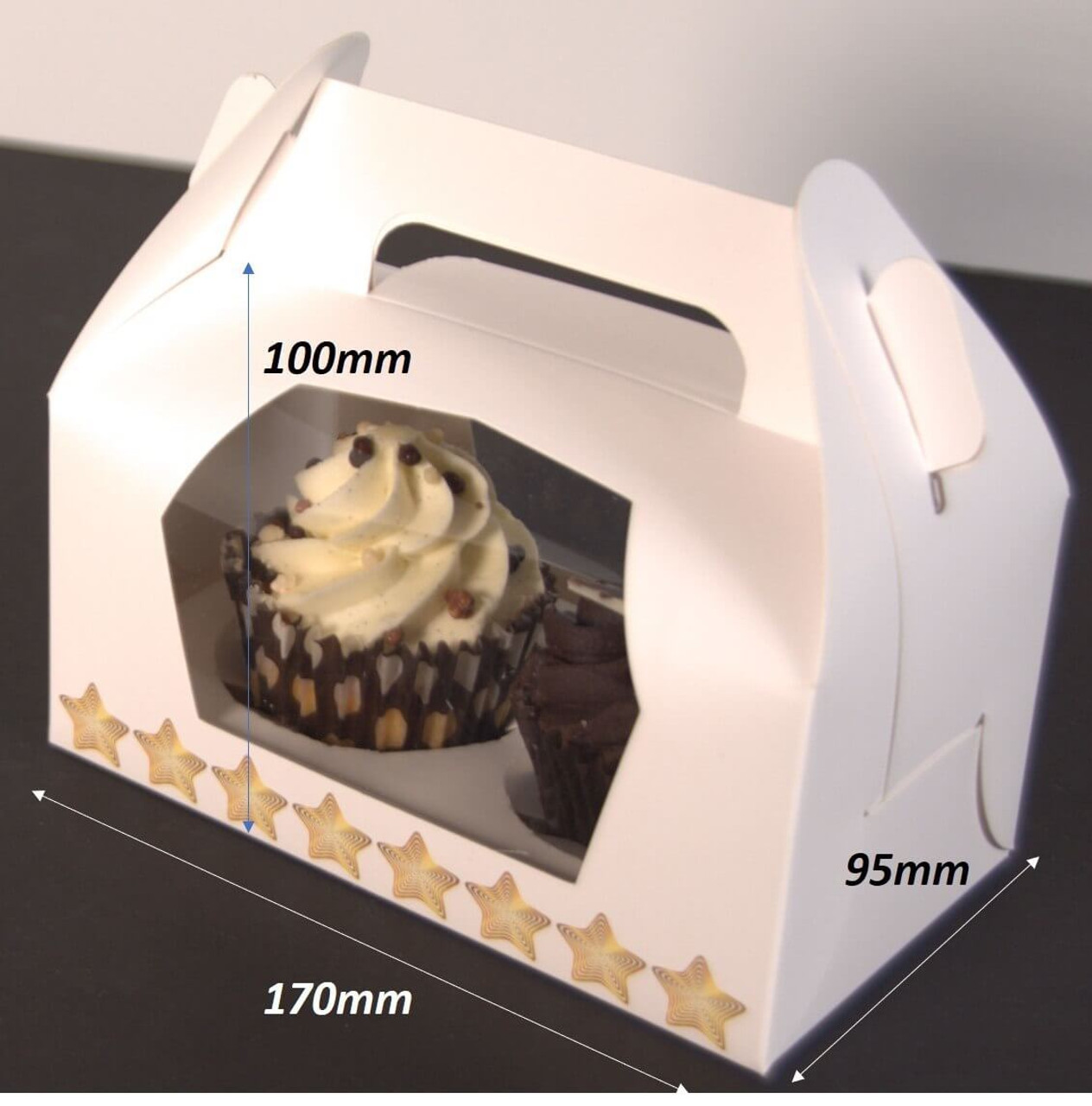 Pack x 20  Twin  Cardboard White Cupcake Boxes