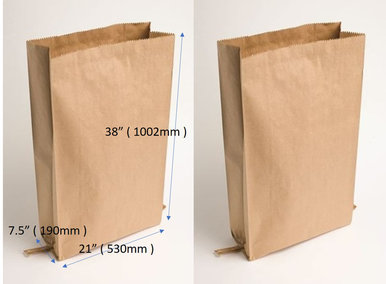 Block Bottom Kraft Paper Bags Brown 7" x 14" 4.5" Pack Of 100 