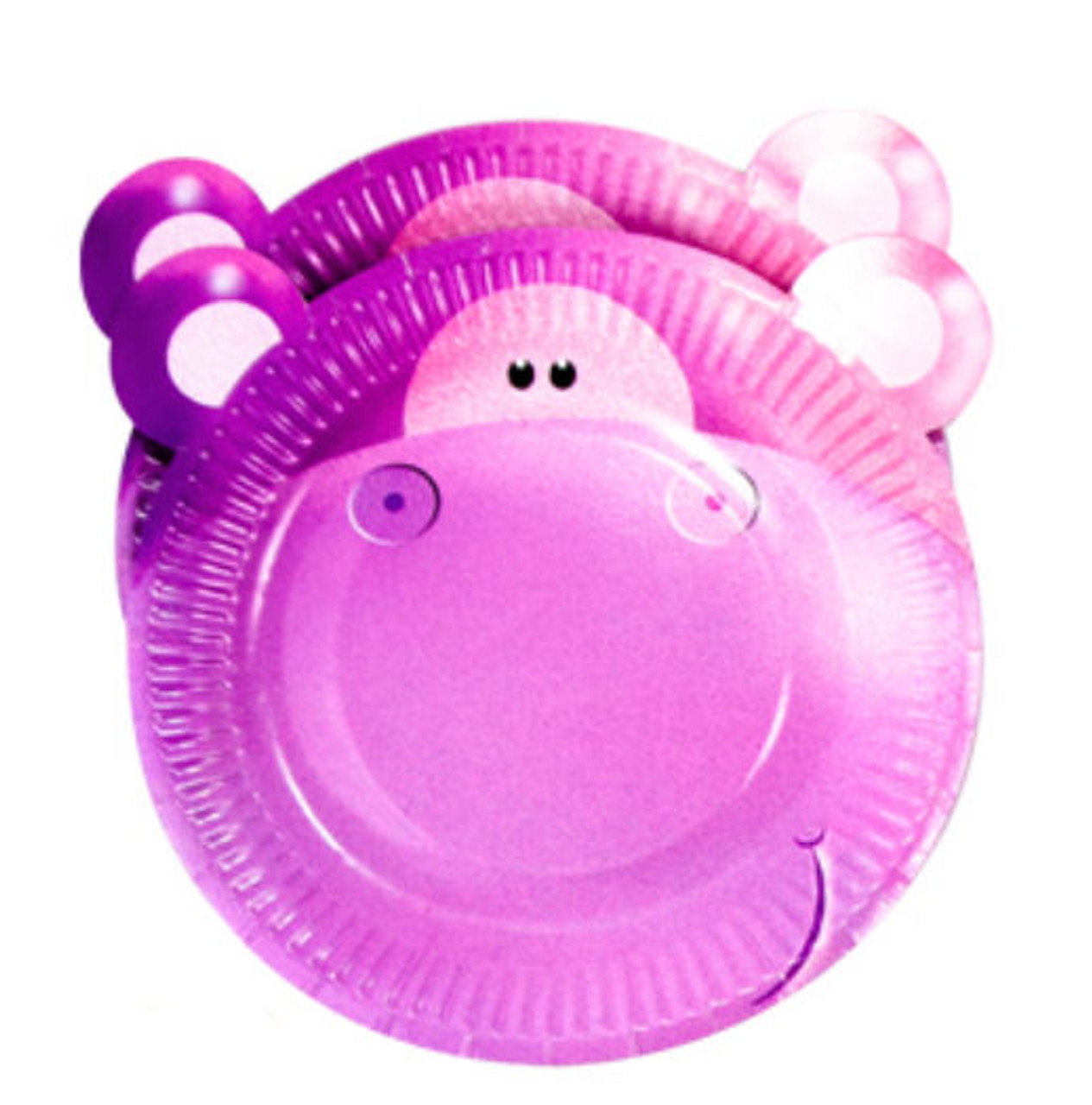 Pack x 8 Party Paper Plates 'Party animals' dia 7" 180mm