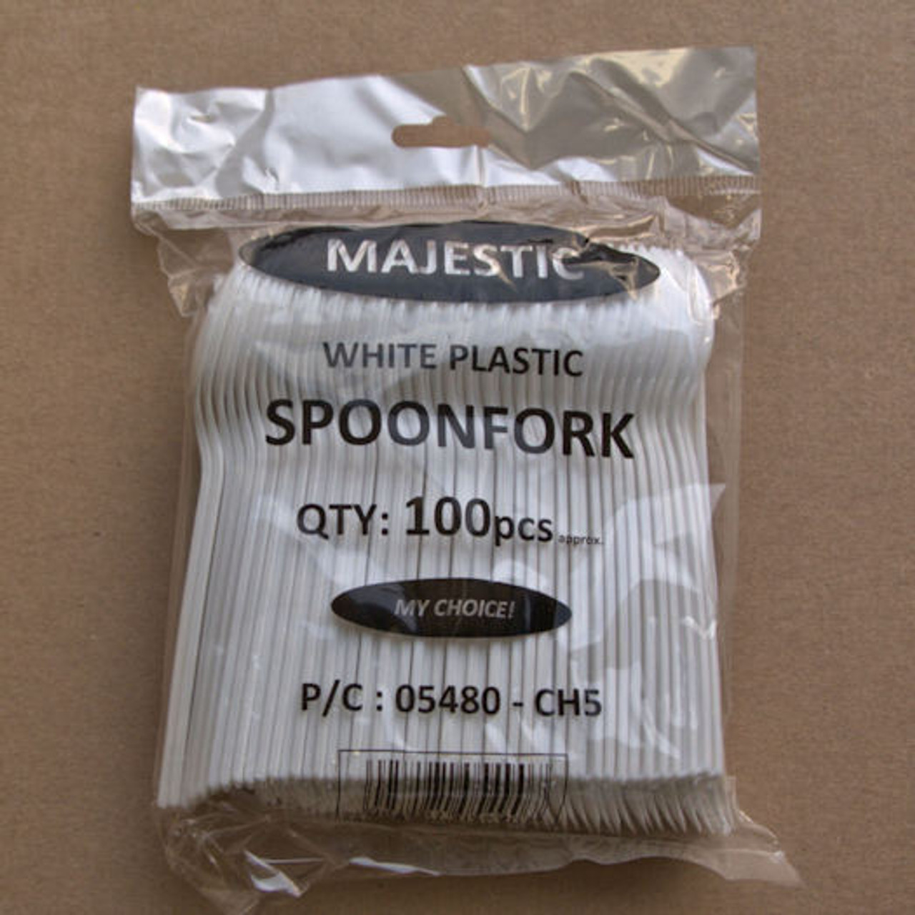 Spork Plastic White 125mm Spoon fork ( see qty options )